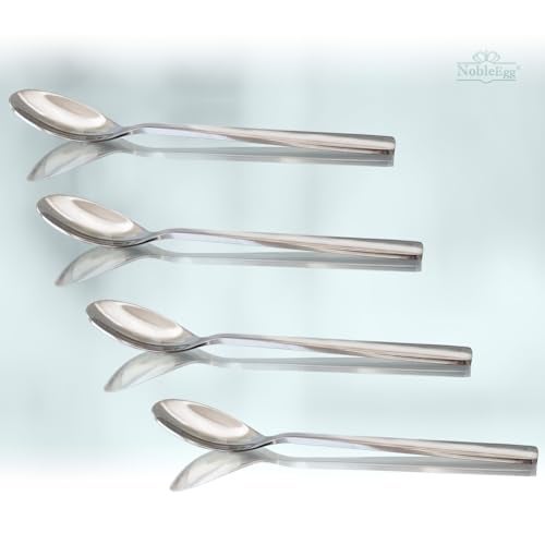 NobleEgg Egg Spoons for Soft Boiled Eggs, Coffee, Desserts | 18/8 Stainless Steel | 5.5 inches | Set of 4 - Image 2