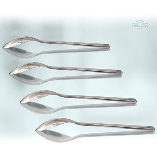 NobleEgg Egg Spoons for Soft Boiled Eggs, Coffee, Desserts | 18/8 Stainless Steel | 5.5 inches | Set of 4 - Image 3