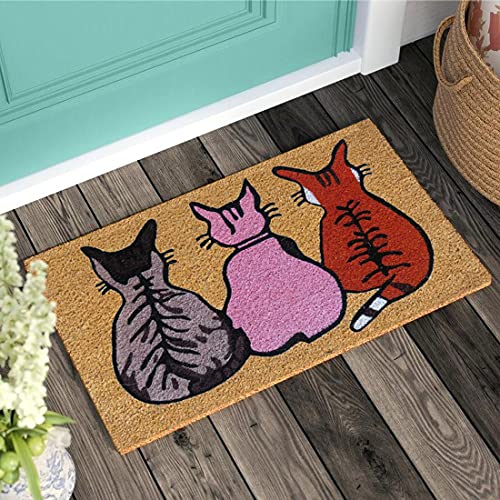 ATMAH 3 Sly Cats Coir Doormat, 45cm x 75cm - Image 2