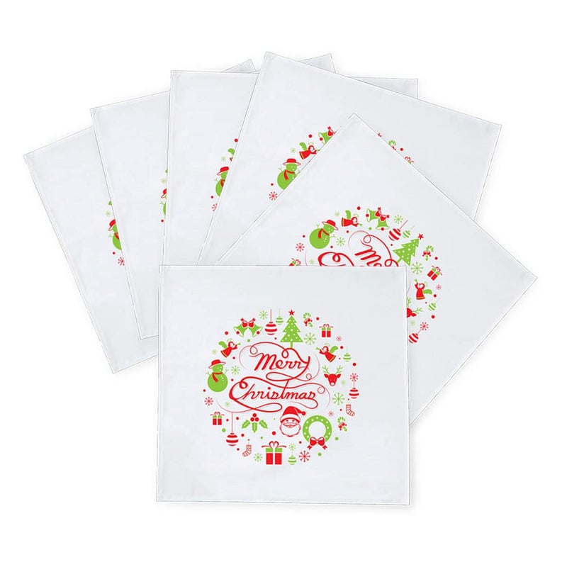 Khakee 6 Pcs Christmas Theme Silk Table Napkins 10x 10 for Xmas Decoration Christmas OrnamentsChristmas Giftxmas21082 - Image 2