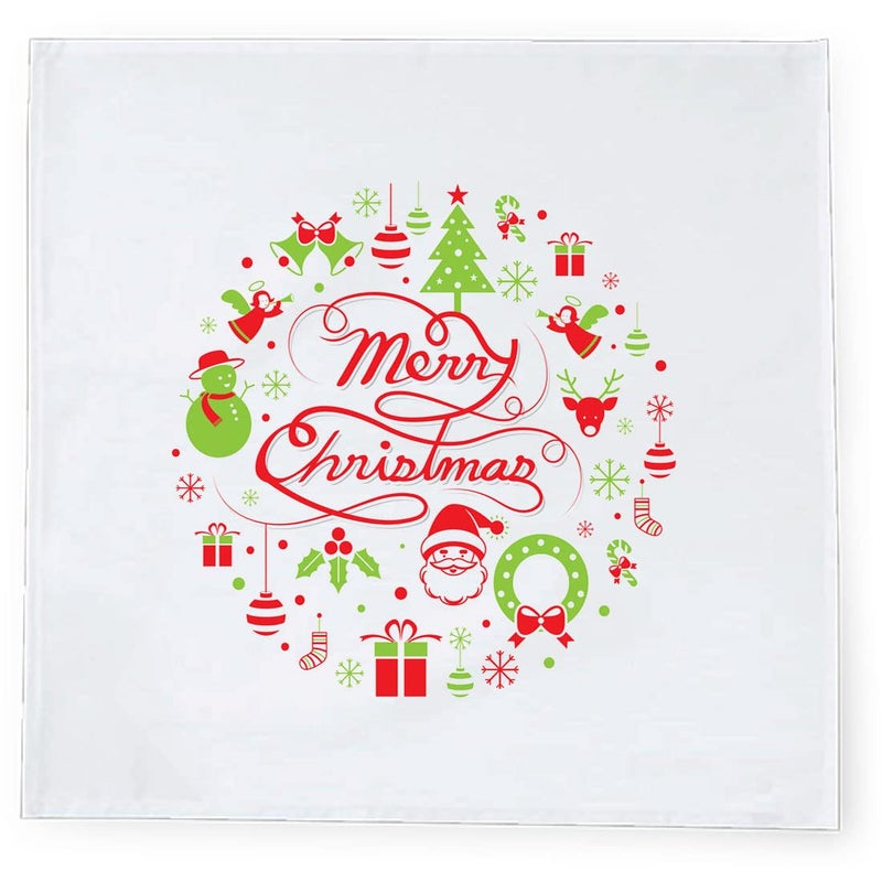 Khakee 6 Pcs Christmas Theme Silk Table Napkins 10x 10 for Xmas Decoration Christmas OrnamentsChristmas Giftxmas21082 - Image 3