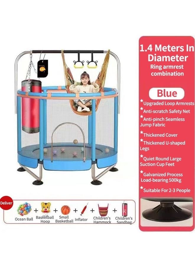 Arababy Trampoline With Basketball Hoop, Hammock, Sandbag And Ocean Balls 1.4inch  - Image 5