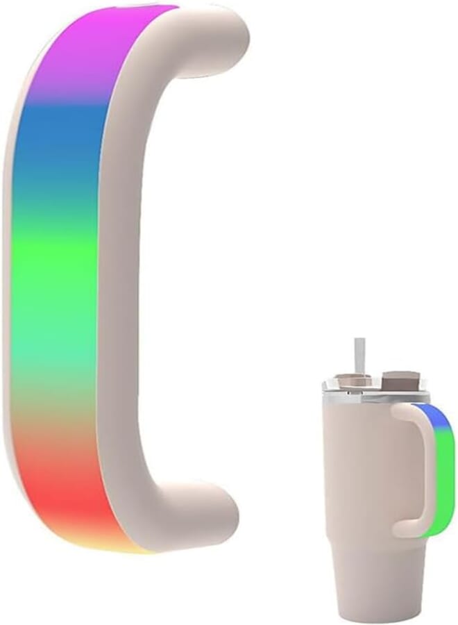 GQ 6 Colors LED Light-Up Tumbler Handle for Stanley 40oz/30oz Cups | Rechargeable Waterproof Handle Accessory for Outdoor, Camping,Parties,Home | Gift for Stanley Cup Lovers