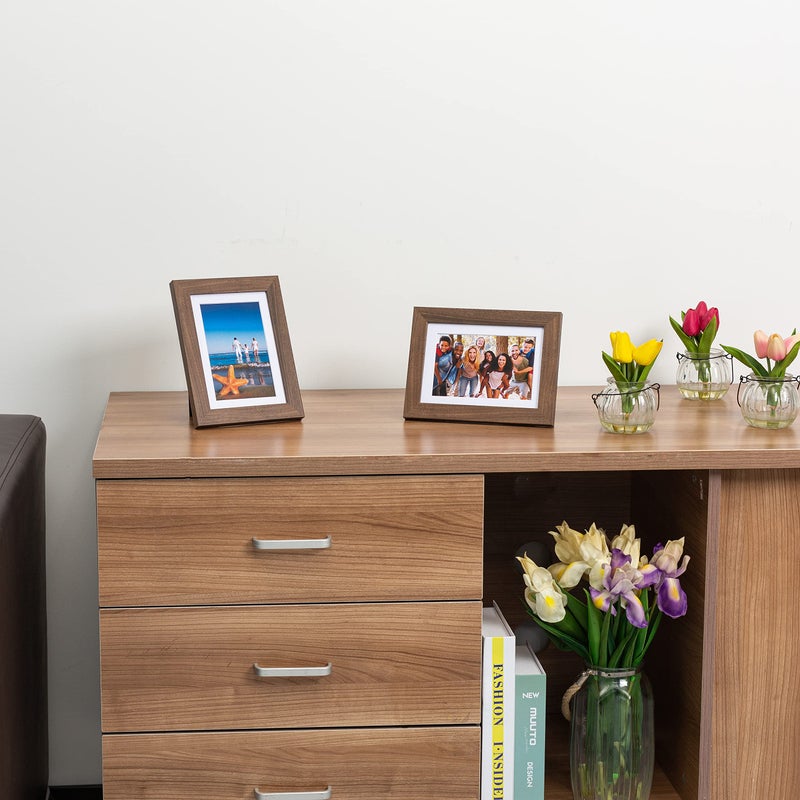 Frameworks 5x7 حصيرة إلى 4x6 إطارات الصور الخشبية الكلاسيكية مع الزجاج المقسى | البلوط الظلام | 2 عبوة - Image 5