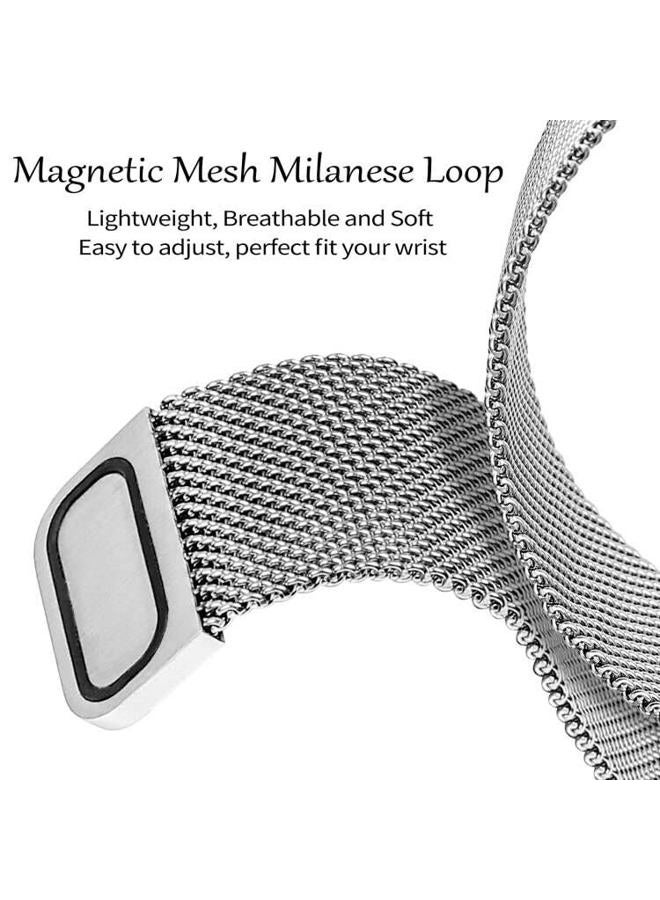 Joyozy Magnetic Band Compatible with Apple Watch Band 38mm 40mm 41mm 42mm 44mm 45mm 46mm Milanese Strap with Bling Case and Screen Protector, Dressy Stainless Steel iWatch Loop for Women (Silver 41mm) - Image 4