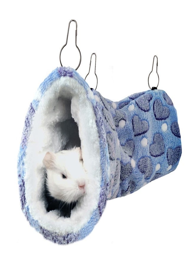 LEFTSTARER Hanging Tunnel for Small Animals Guinea Pig Accessories Sugar Glider Cage Accessories Hamster Rat Toys Ferret Hammock（Heart-Purple） - Image 1