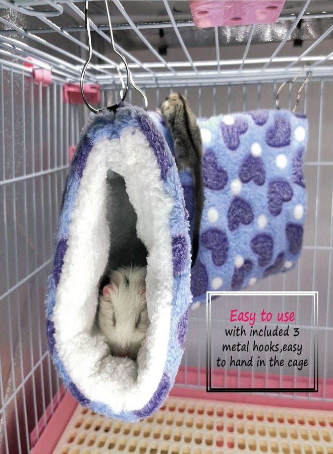 LEFTSTARER Hanging Tunnel for Small Animals Guinea Pig Accessories Sugar Glider Cage Accessories Hamster Rat Toys Ferret Hammock（Heart-Purple） - Image 4