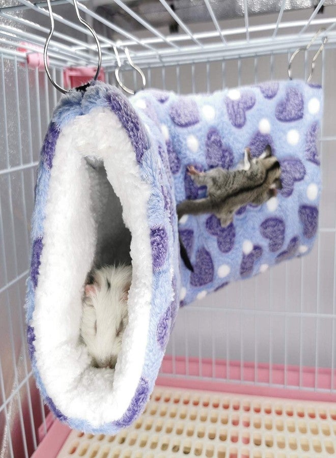 LEFTSTARER Hanging Tunnel for Small Animals Guinea Pig Accessories Sugar Glider Cage Accessories Hamster Rat Toys Ferret Hammock（Heart-Purple） - Image 5