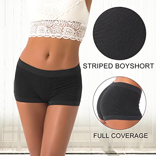 DEEP TOUCH Boy Shorts Underwear Women Ladies Boyshorts Panties Spandex Panty Workout Boxer Briefs 5-Pack - Image 4