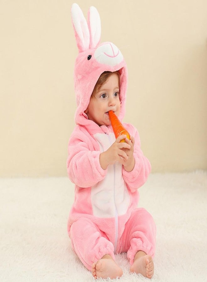CuteOn Toddler Halloween Costume Onesie Cosplay Romper Christmas Infants Baby Costume Pink Bunny 12-18 Months - Image 4