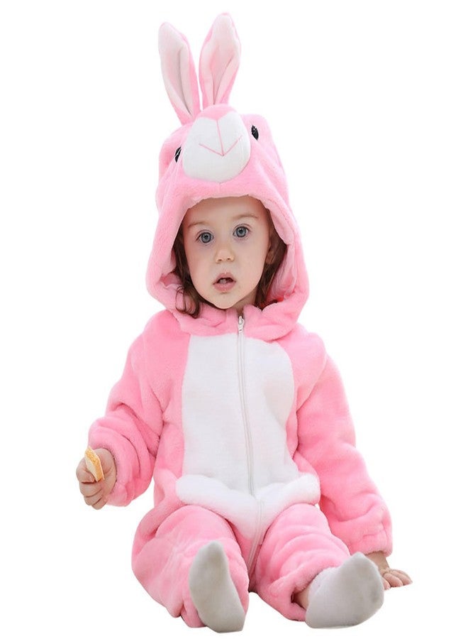 CuteOn Toddler Halloween Costume Onesie Cosplay Romper Christmas Infants Baby Costume Pink Bunny 12-18 Months - Image 1