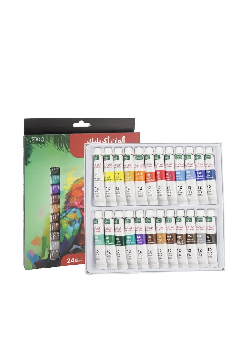 ROCO Color Set Acrylic Color Assorted Color24 Colors 12.00 ml