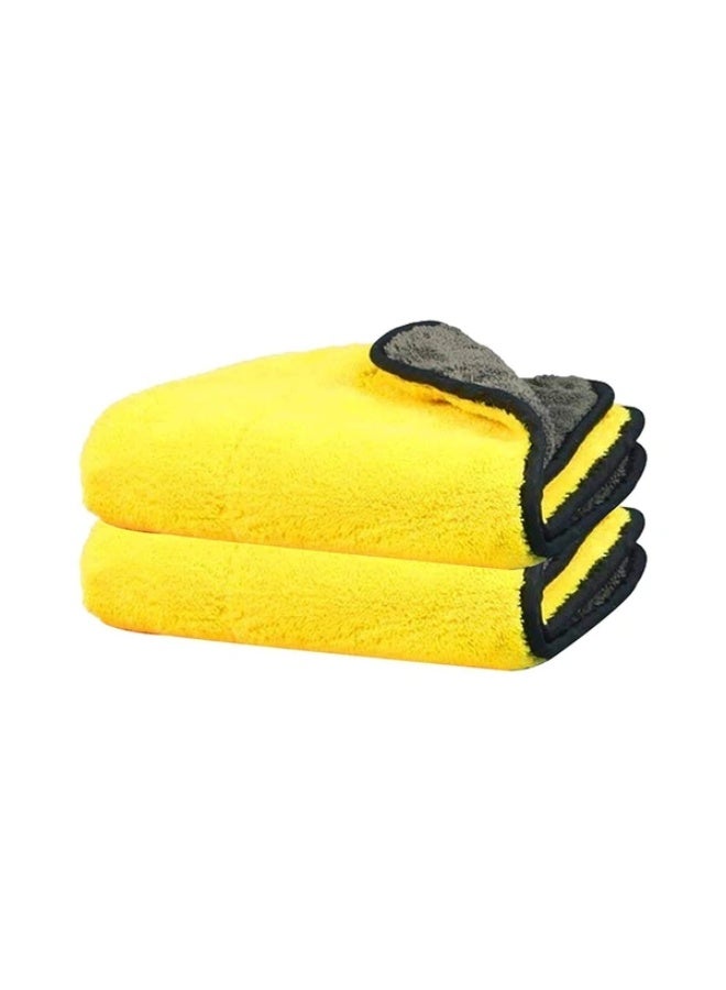 SolidX Double Sided Microfiber Cleaning Cloth for Car 2PCS 40x40cm | Ultra Soft Lint-Free Scratch-Free Towels | High Absorbency Car Detailing Cloth for Interior & Exterior Use I Multi Purpose use Car, Home, Office, Kitchen - Image 1