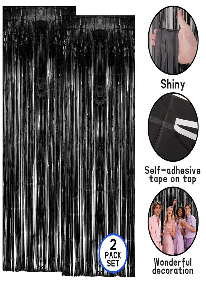 multiwins 7-Pack Graduation Party Decorations Set, 3 Black Gold Graduation Tablecloths 54x108in, 2026 and Grad Balloons, 2 Foil Fringe Curtains for High School College Graduation Party Photo Booth - Image 5