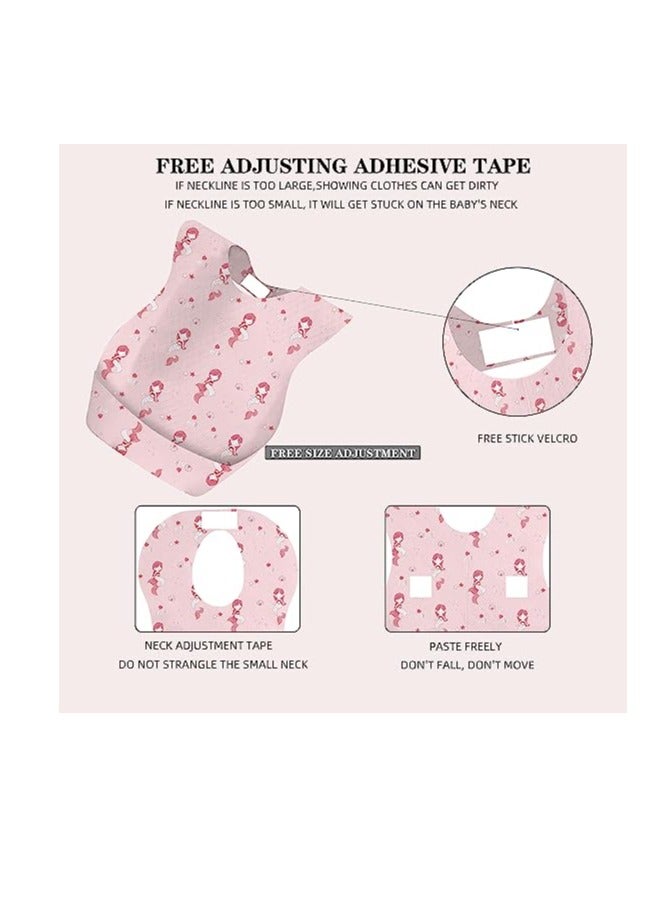 Baby Disposable Bibs Feeding Disposal Bib, Babies Self feeding Food Catcher, Waterproof Large Pocket Soft Leak Proof and Convenient Suitable for Infants Feeding Traveling Outdoor Use 25pcs - Image 2