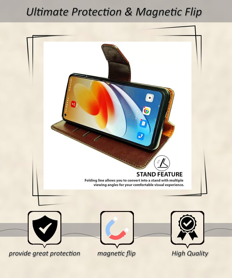 SBMS Faux Leather Flip Cover for Motorola Moto One Fusion Plus Back Cover Case with Magnatic Closure | Inbuilt Stand | Card & Money Pocket (Coffe Brown) - Image 3