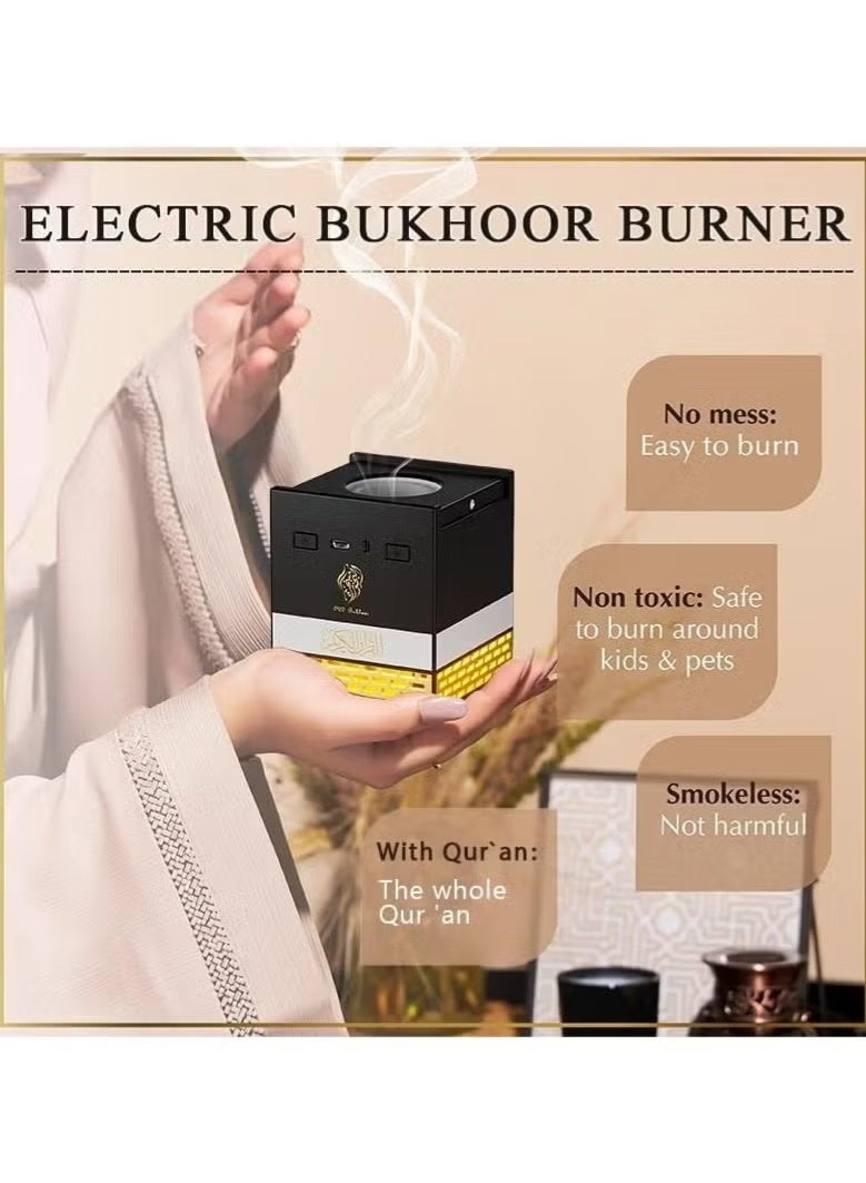 Small Rechargeable Incense Burner with Full Quran Speaker and Remote Control - Image 3