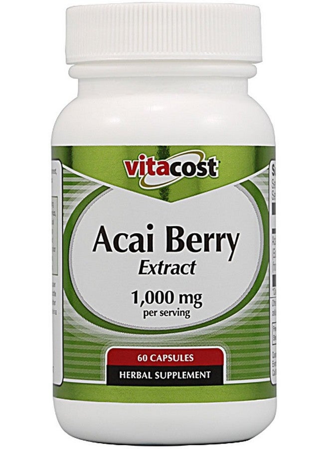 Vitacost Brand Vitacost Acai Berry Extract -- 1,000 mg per serving - 60 Capsules - Image 1