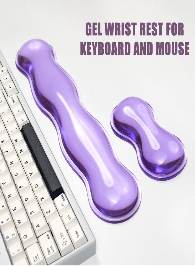 Sumgsn Ergonomic Silicone Gel Keyboard and Mouse Wrist Rest Set - Clear Wrist Rest for Keyboard 60%/68%/75%, Comfort & Support for Typing and Gaming(Purple) - Image 5