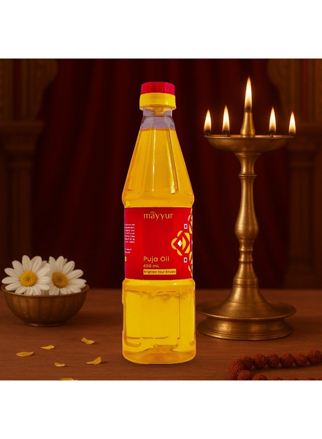 Pure Pooja Lamp Oil | Natural Spiritual Oil for Daily Pooja & Aarti | Long-Lasting Divine Fragrance 450 ml - Image 3