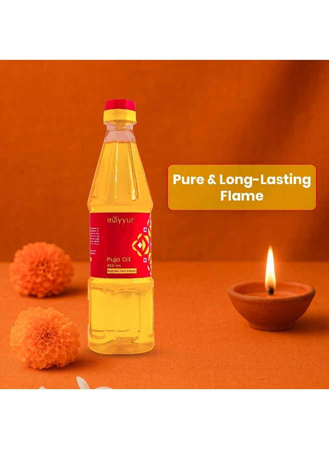 Pure Pooja Lamp Oil | Natural Spiritual Oil for Daily Pooja & Aarti | Long-Lasting Divine Fragrance 450 ml - Image 2