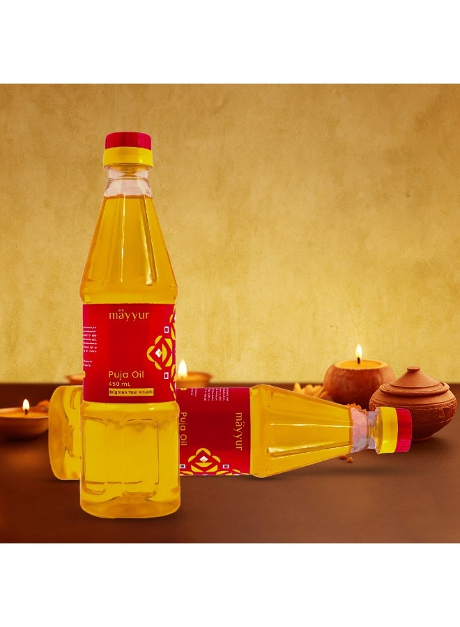 Pure Pooja Lamp Oil | Natural Spiritual Oil for Daily Pooja & Aarti | Long-Lasting Divine Fragrance 450 ml - Image 5