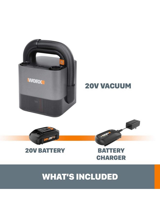 WORX WORX WX030L 20V Power Share Cordless Cube Vac Compact Vacuum, Black  - Image 4