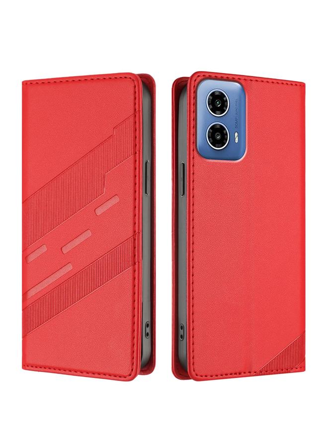 S-TOP Case For Motorola Moto G34 Embossed Multi-functional Wallet Retro Leather Phone Case - Image 2