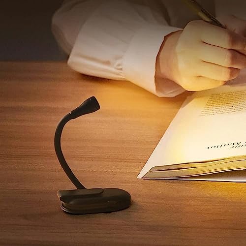 Parssufy ABS Study Lamp With 3 Modes - Portable Reading Light for Students, Eye-Caring LED Book Light With Clip (Black) - Image 3