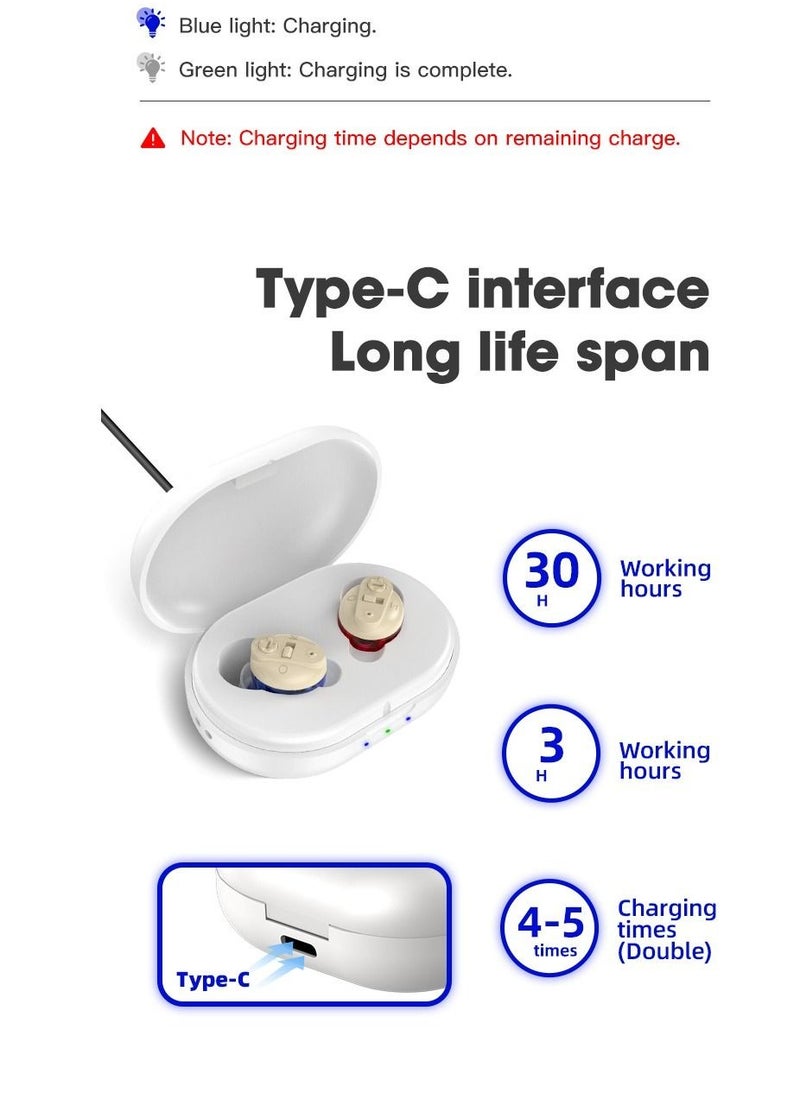 Invisible Hearing Amplifier Mini Inner Ear Digital Rechargeable Hearing Aid Portable Voice Amplifier for hearing loss