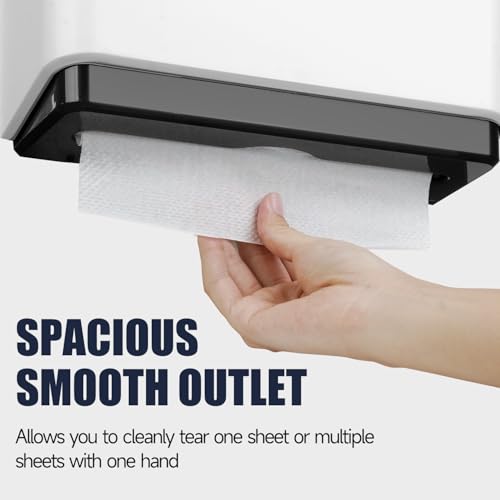 AIKE Wall Mount Paper Towel Dispenser, Fit Multifold Paper Towel Folded Size 10"x3.1" or Smaller, 200 Sheets Capacity White Finish - Image 5