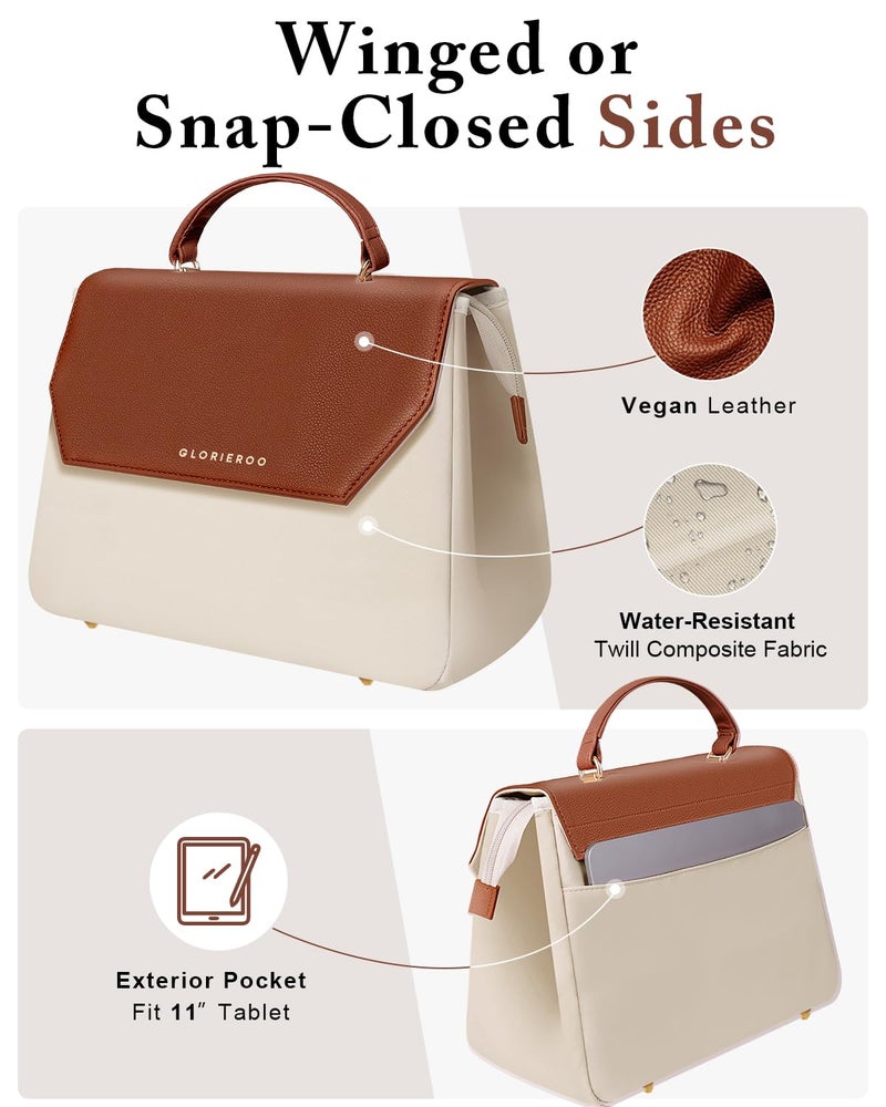 GLORIEROO Lunch Box Tote Women - Fashion Stylish Vegan Leather Insulated Lunch Bag with Removable Strap for Work - Teacher Mothers Day Christmas Gifts for Women - Image 5