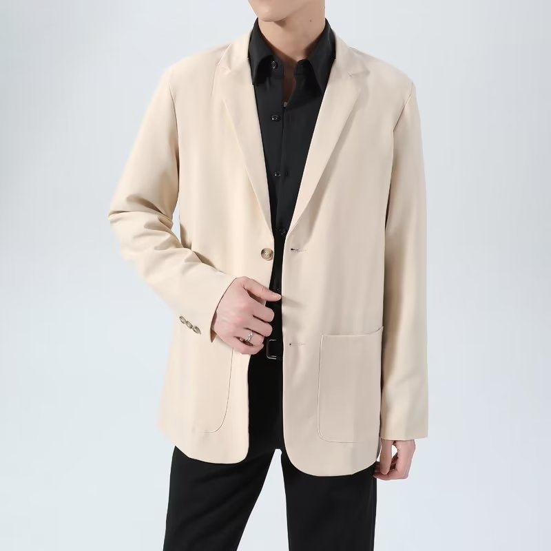 Versatile Business Casual Mens Suit Khaki  - Image 1