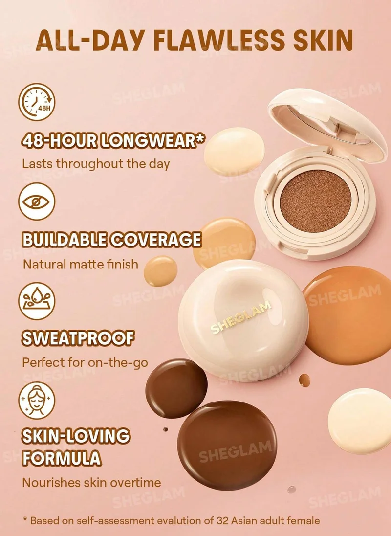 Sheglam  Lock & Go Long-Lasting Cushion Foundation-Golden for Women | Best Price UAE