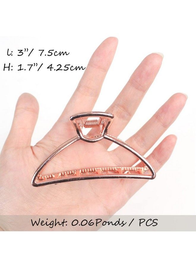 VinBee Metal Hair Clips For Women Hair Claw Clips Medium For Thick Hair 3 Pack (Silver + Gold + Rose Gold) - Image 5