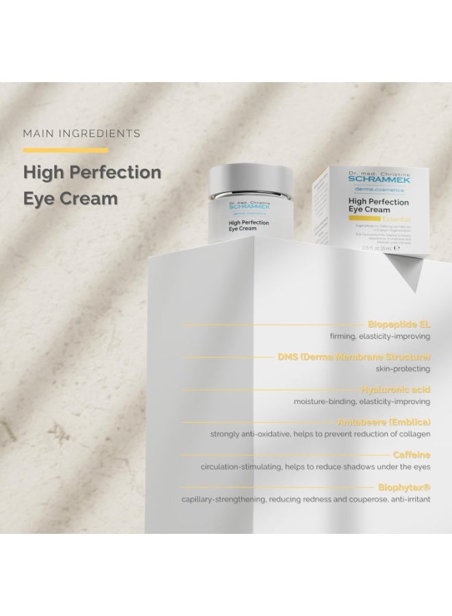 Schrammek High Perfection Eye Cream 05 fl oz Eye Care Product Reduces Lines Shadows Under the Eyes Caffeine Eye Cream Skin Care Dr - Image 3
