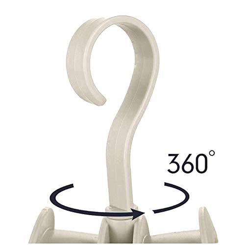 KolorFish Rotating Handbag Hanger Rack Closet Storage Organizer Hooks for Ladies Bag Belt Tie Scarf (Pack of 4) Cream - Image 3