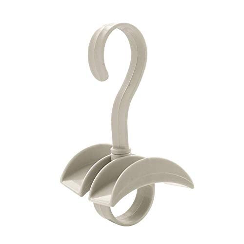 KolorFish Rotating Handbag Hanger Rack Closet Storage Organizer Hooks for Ladies Bag Belt Tie Scarf (Pack of 4) Cream - Image 2