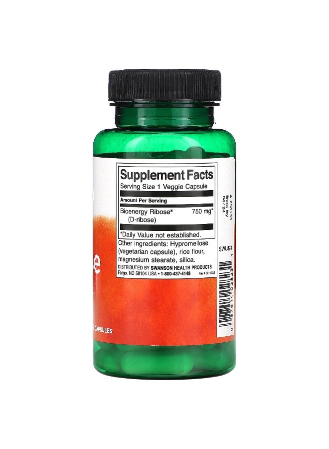 Swanson, Ribose, 750 mg, 60 Veggie Capsules - Image 2