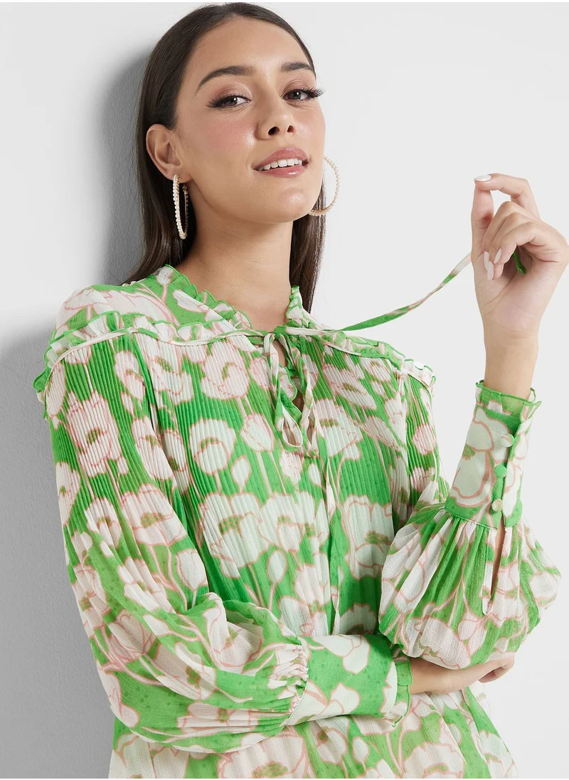 Ted Baker V-Neck Floral Printed Top
