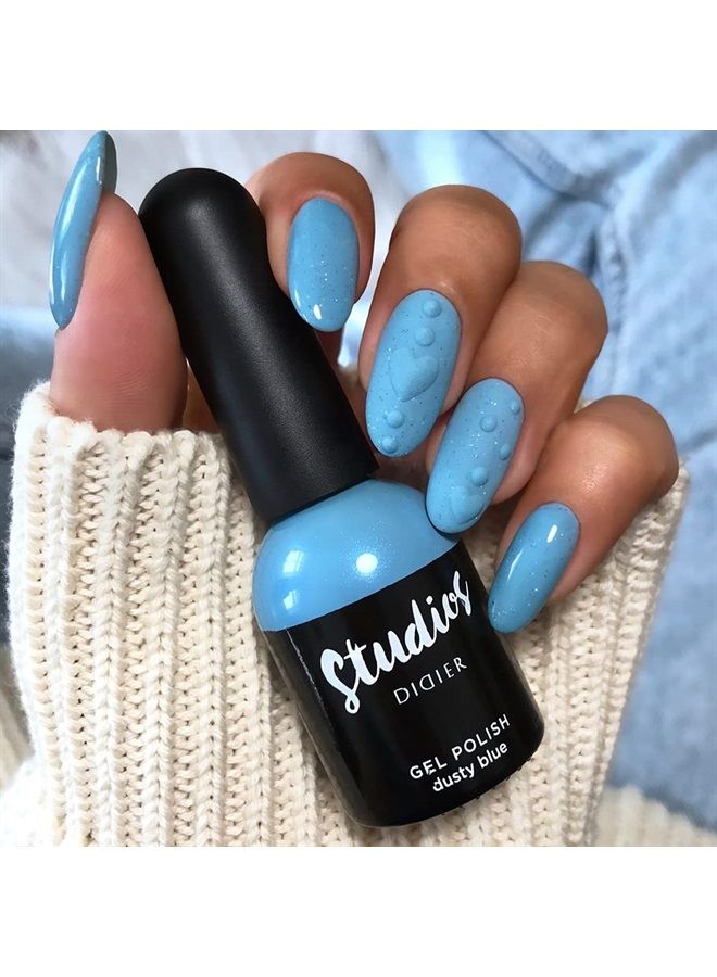DIDIER LAB Studios Gel Polish Dusty Blue - Professional Manicure Pedicure Products - Rich Pigment for Complete Nail Coverage - Flawless Shine - Suitable for Beginners - For UV Lamp - Gift for Women - Image 3