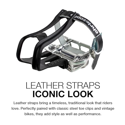 Zefal Christophe Leather Toe-Straps – Black | Premium 370mm Cycling Toe Straps with Steel Buckles | Genuine Leather Foot Retention for Track, Touring, Vintage & Fixed-Gear Bikes - Image 3