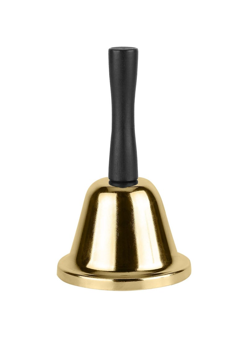 Hand Bell Steel Bell with Handle, Gold Steel Ringing Bell, Dinner Bells for Inside Classroom Bell  - Image 1