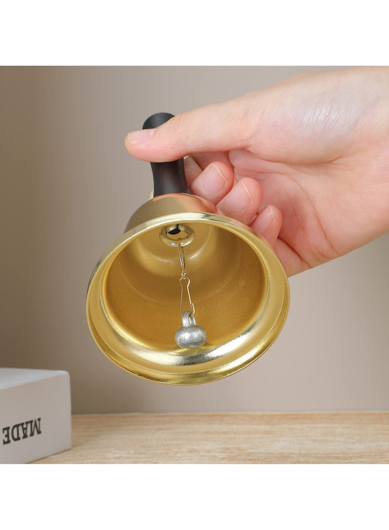 Hand Bell Steel Bell with Handle, Gold Steel Ringing Bell, Dinner Bells for Inside Classroom Bell  - Image 2