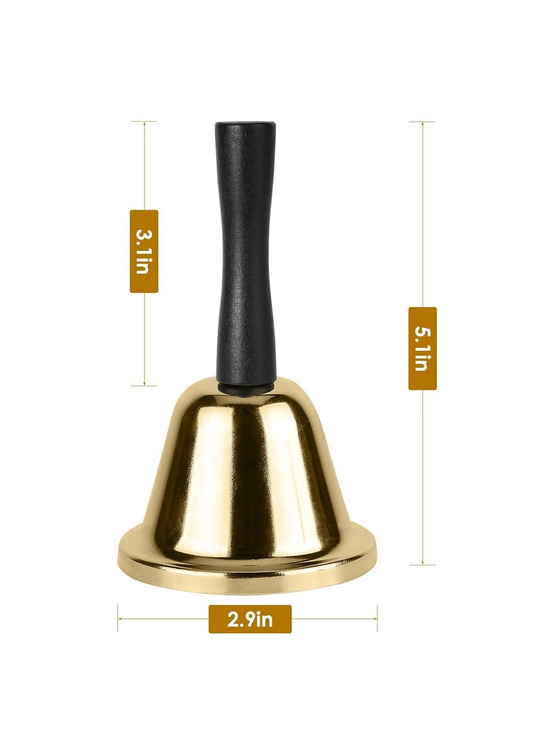 Hand Bell Steel Bell with Handle, Gold Steel Ringing Bell, Dinner Bells for Inside Classroom Bell  - Image 3