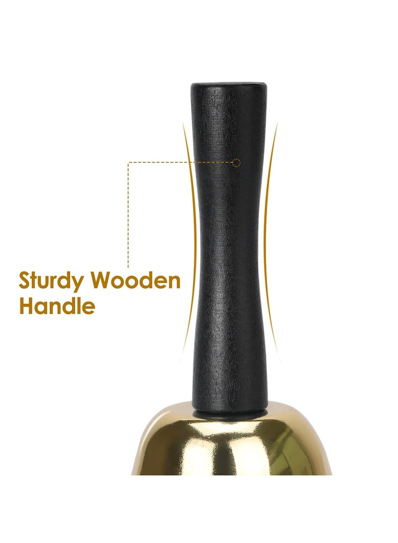 Hand Bell Steel Bell with Handle, Gold Steel Ringing Bell, Dinner Bells for Inside Classroom Bell  - Image 4