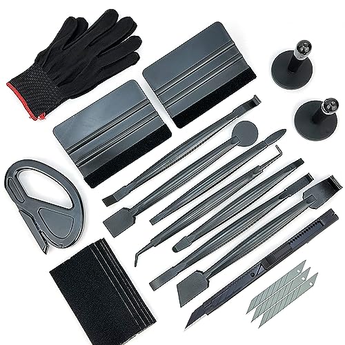 CARTINTS Car Install Tools for Vinyl Wrap, Vehicle Tinting Window Film Application Kit Includes Vinyl Wrap Magnets, 7 in1 Mini Squeegee, Felt Squeegee, Razor Blade Wrapping Cutter, 9mm Film Knife - Image 1