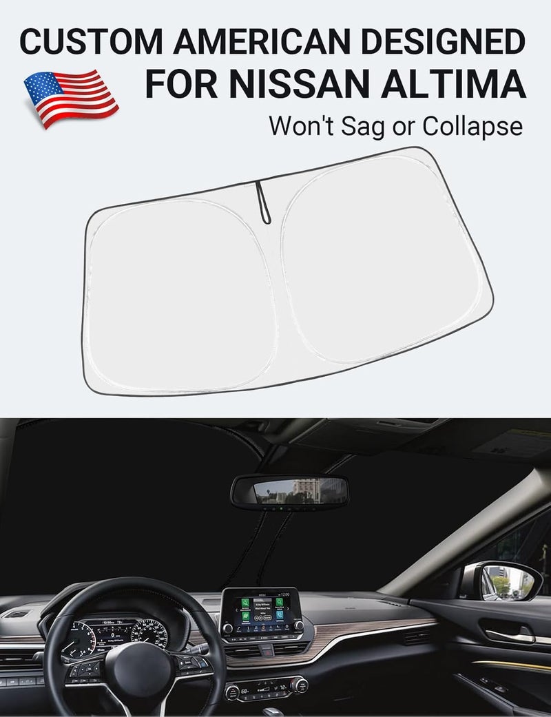 Proadsy Windshield Sun Shade Custom Fit 2023 2022 2021 2020 2019 Nissan Altima Foldable Sunshade Protector - Image 2