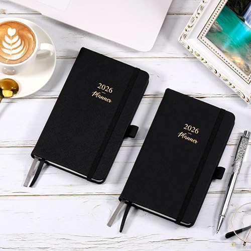 MaaIbok Pocket Planner 2026, Jan 2026 - Dec 2026, 2026 Weekly & Monthly Calendar, 6.3''×3.8'', Pen Loop, Back Pocket, Elastic Closure, Note Pages - Image 2