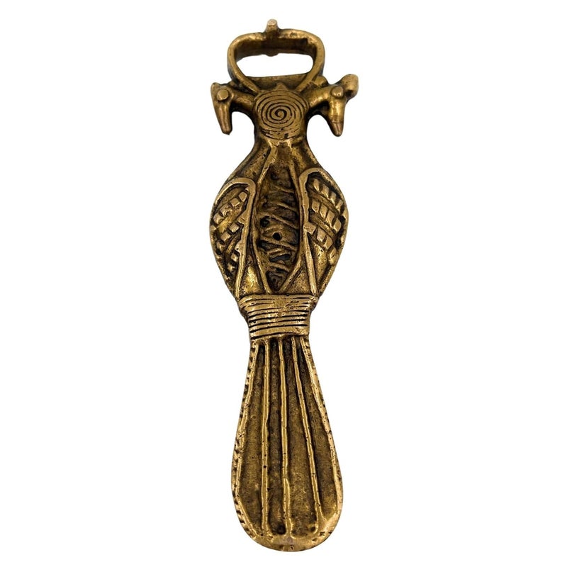 Bhunes Brass Bastar Art Bottle Opener Tribal HandmandeGold 55 Inch 1 Piece - Image 1